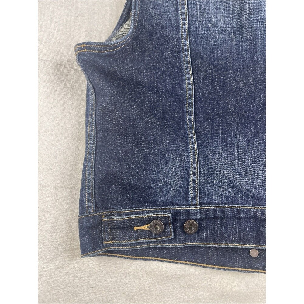 Levi’s Denim Vest Blue Sleeveless Classic Trucker Casual Womens Medium - Picture 9 of 11